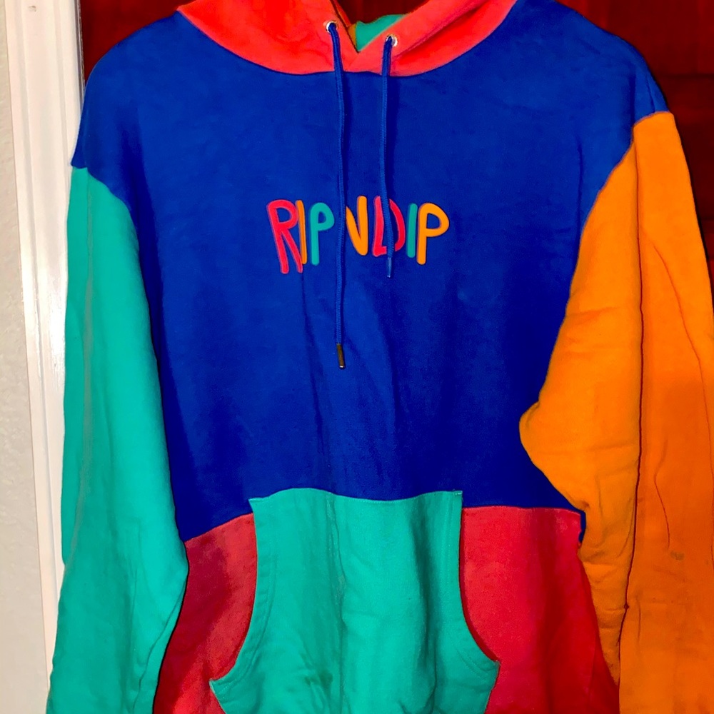 Logo color block hoodie